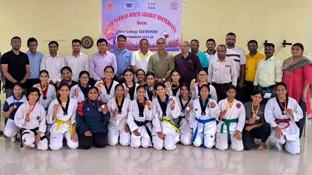 Naran Lala College organized an inter-college taekwondo women's competition